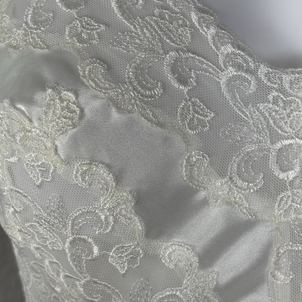90s Victoria’s Secret Maxi Gown Slip Dress Sheer Chiffon Silky Satin Ivory Sz M - Picture 7 of 11